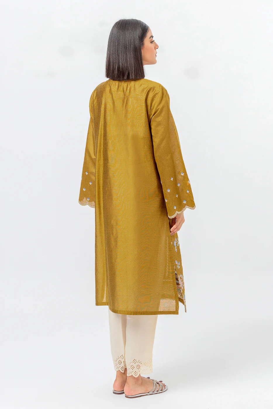 EMBROIDERED TWO TONE SHIRT (LUXURY PRET) - Image 3