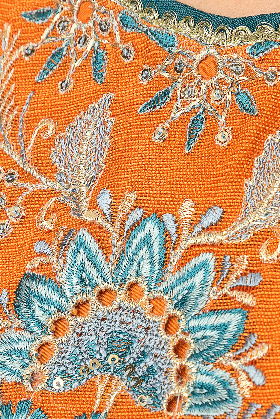 EMBROIDERED COTTON NET SHIRT (LUXURY PRET) - Image 4