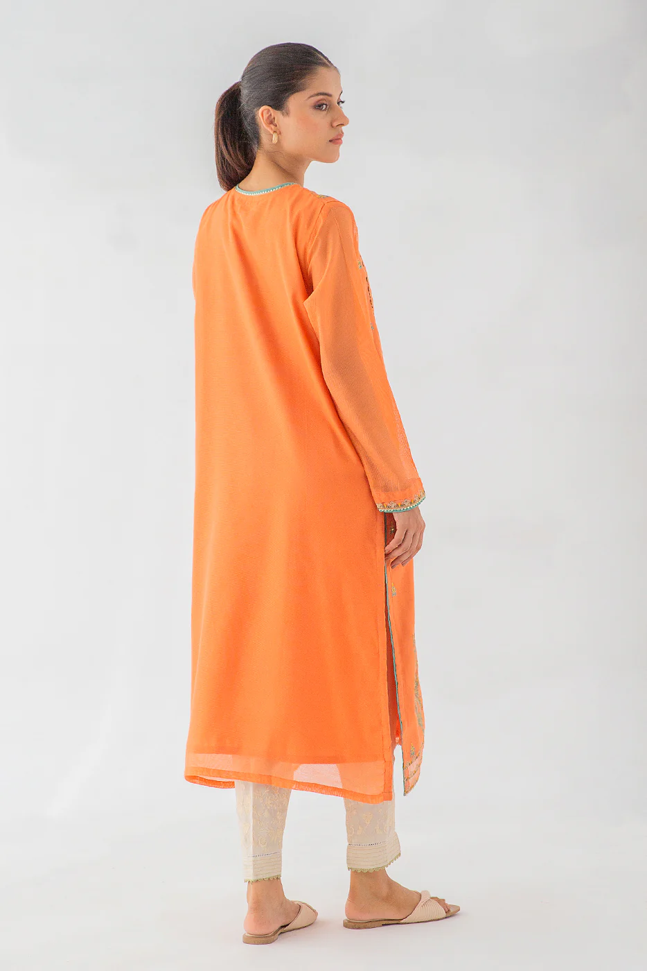 EMBROIDERED COTTON NET SHIRT (LUXURY PRET) - Image 4