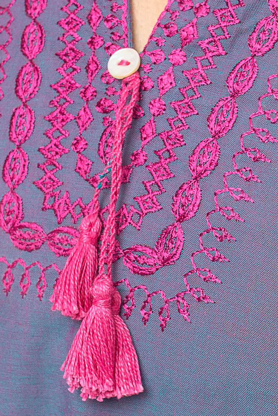 EMBROIDERED CHAMBRAY SHIRT (PRET) - Image 6