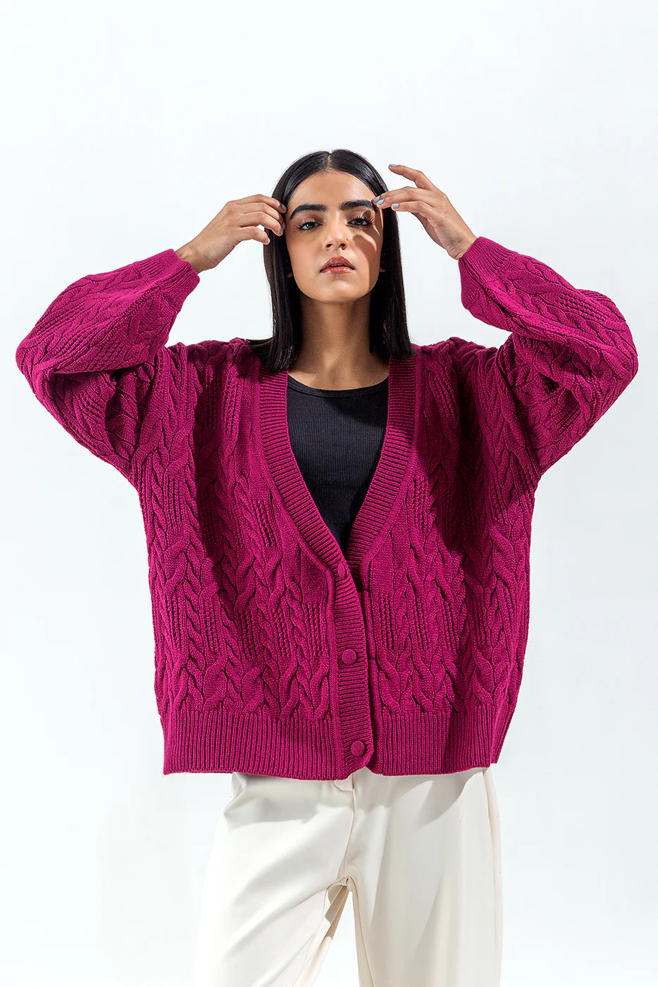 TEXTURED CARDIGAN - Image 4