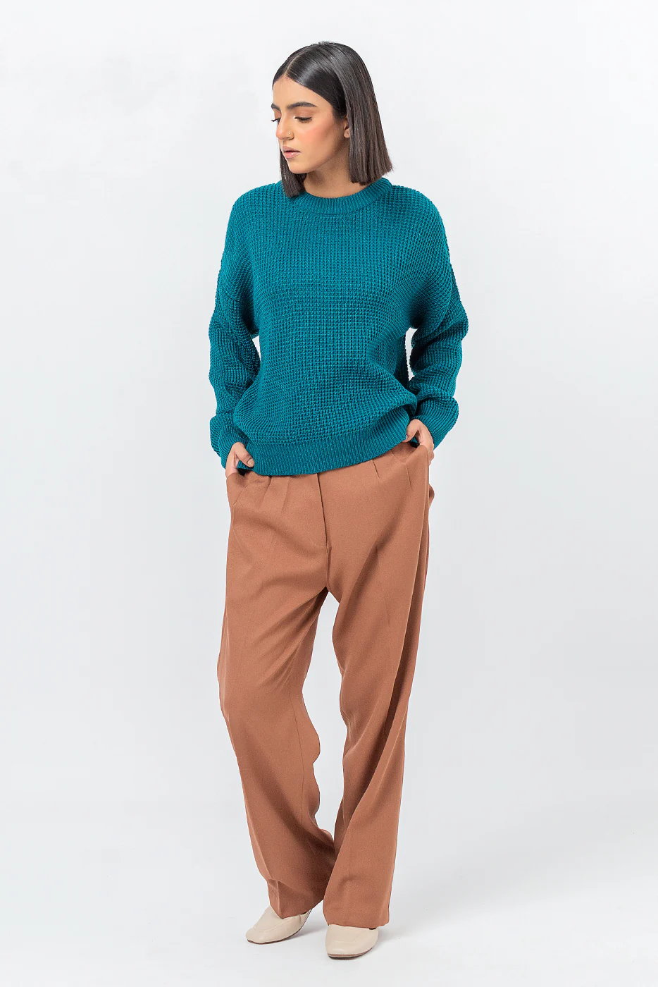 TEAL PULLOVER SWEATER - Image 3