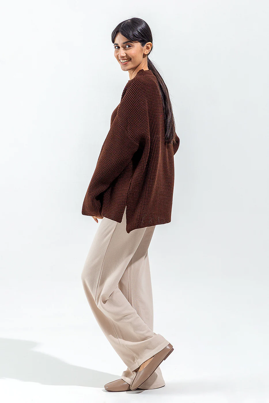 BROWN KNITTED PULLOVER - Image 3