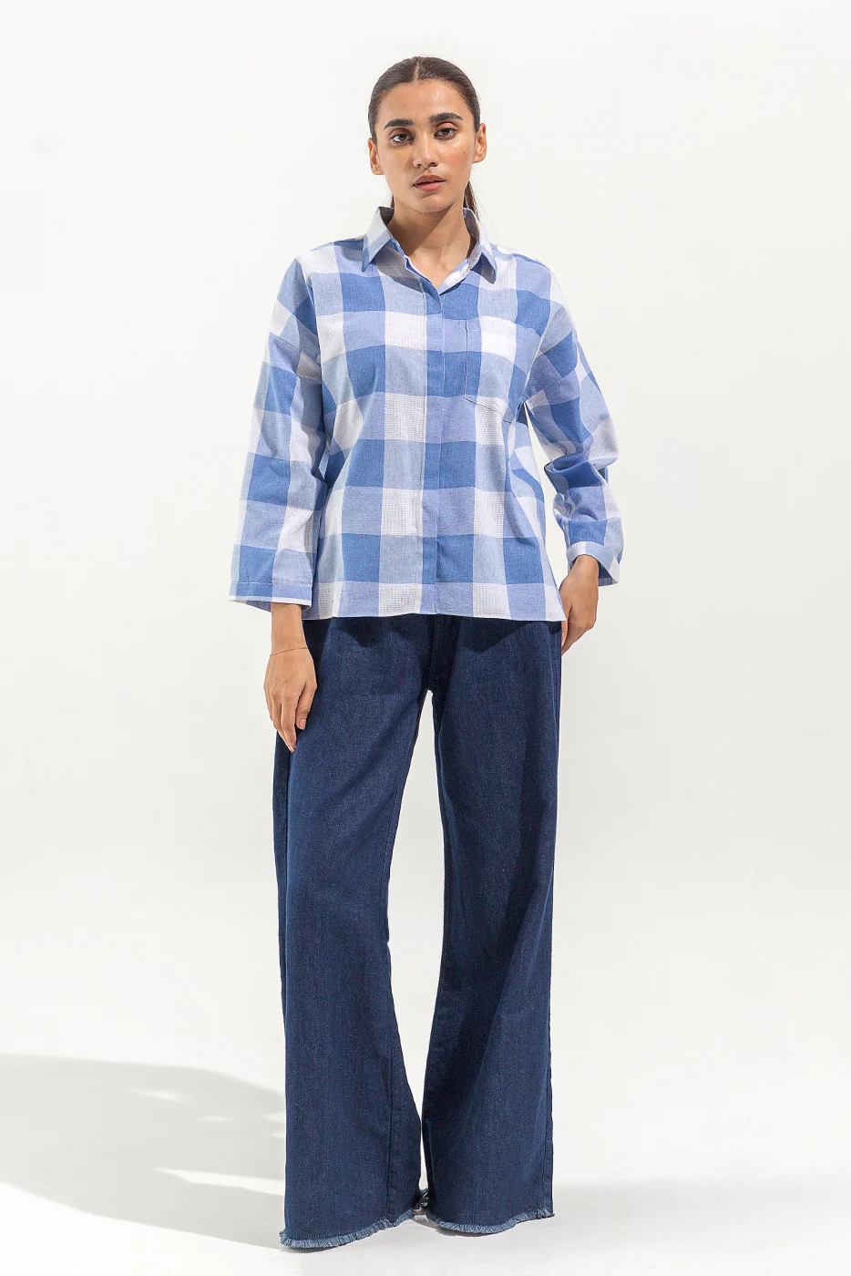CHECK BUTTON-THROUGH SHIRT - Image 2