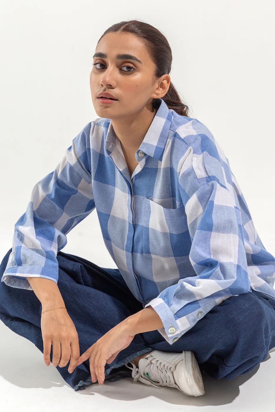 CHECK BUTTON-THROUGH SHIRT - Image 3