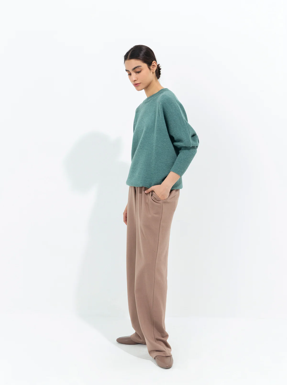 JADE BLUE DOLMAN SLEEVE PULLOVER - Image 3