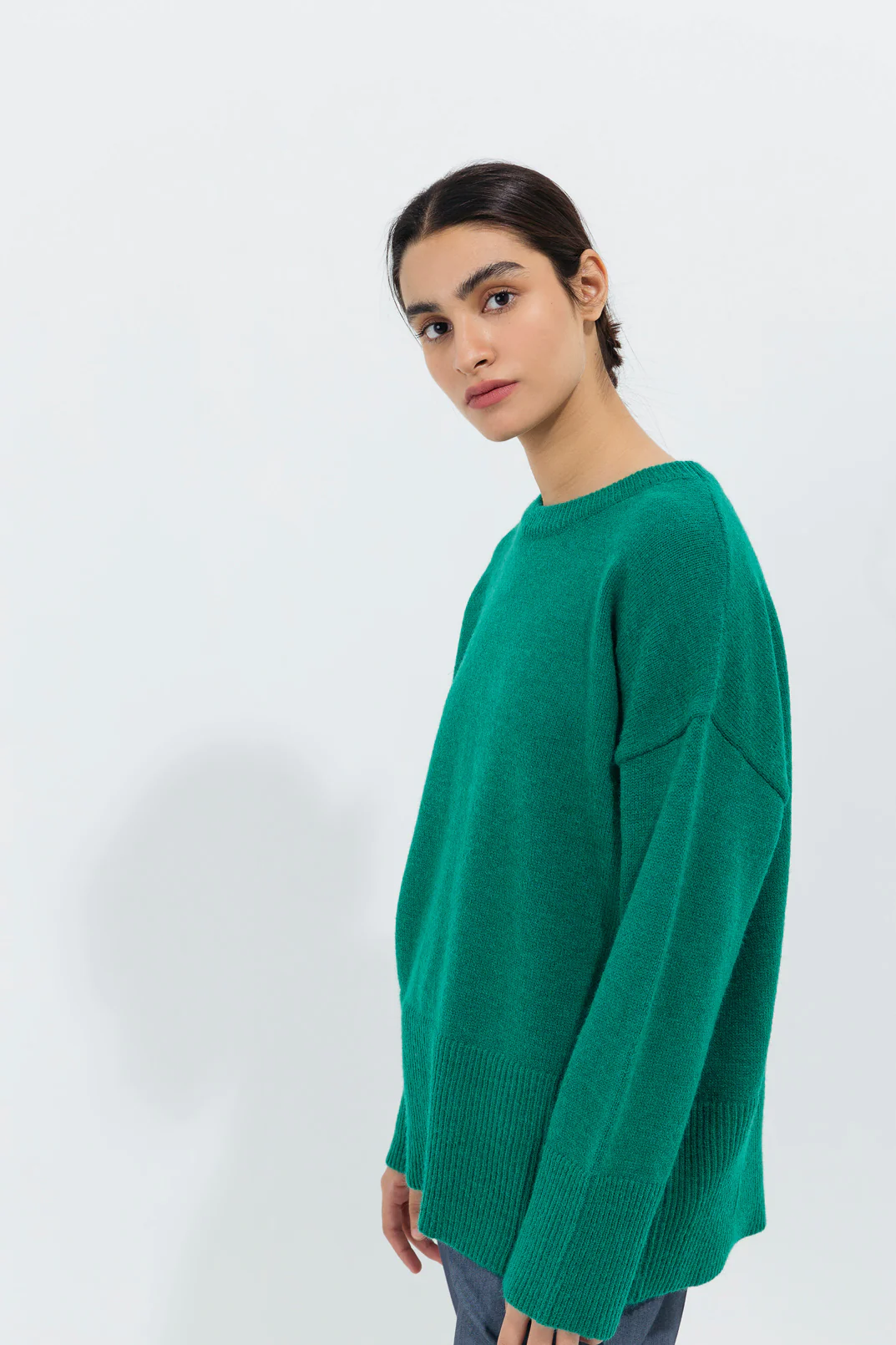 TURQUOISE FLAT KNIT PULLOVER - Image 2