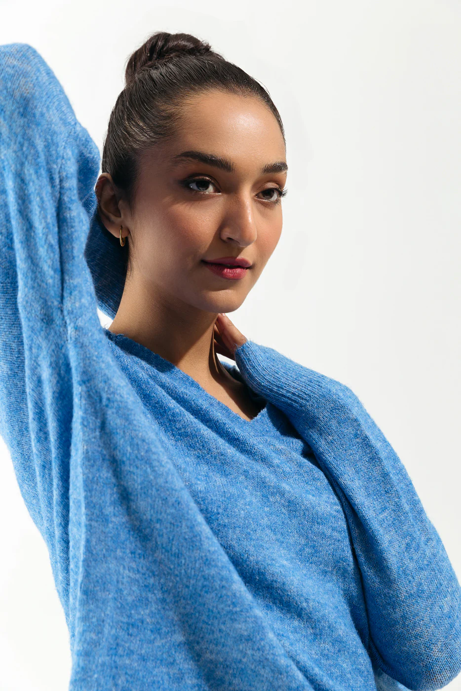BLUE COLLARED PULLOVER SWEATER - Image 3