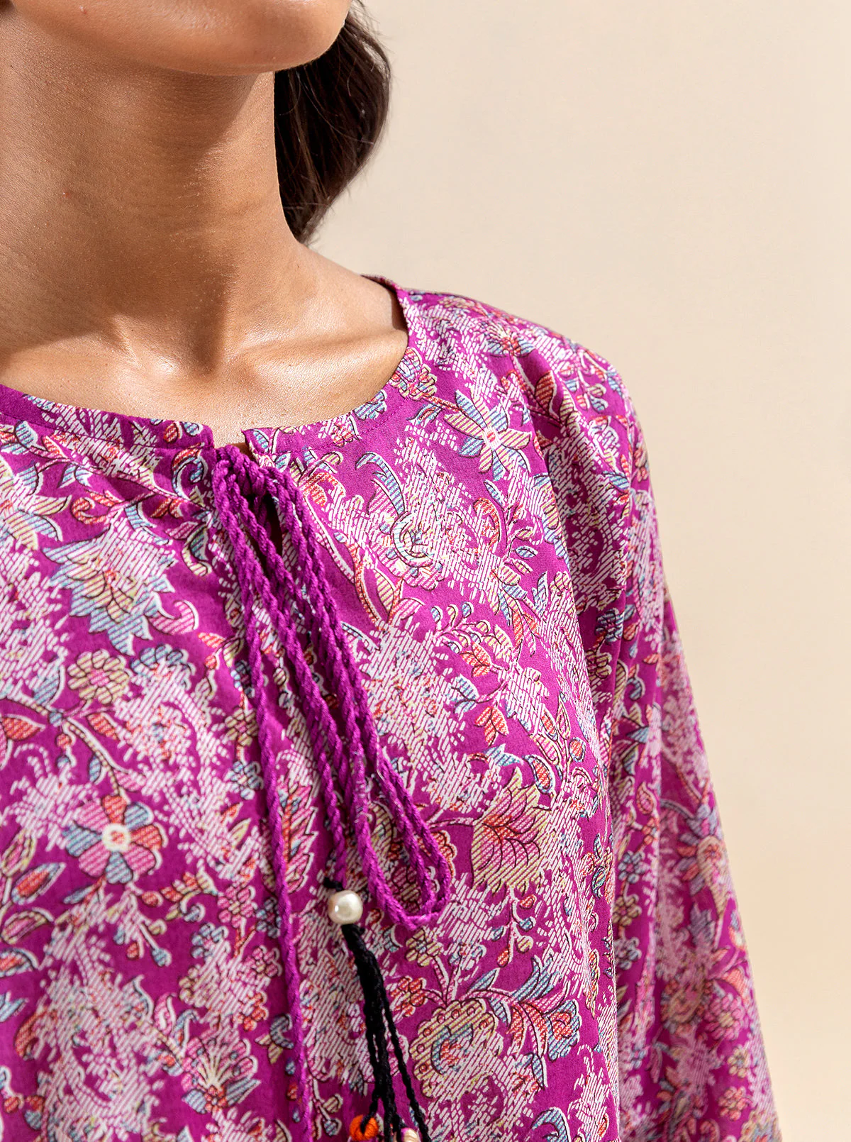 2 PIECE PRINTED LAWN SUIT-MAUVE MAGIC (UNSTITCHED) - Image 3