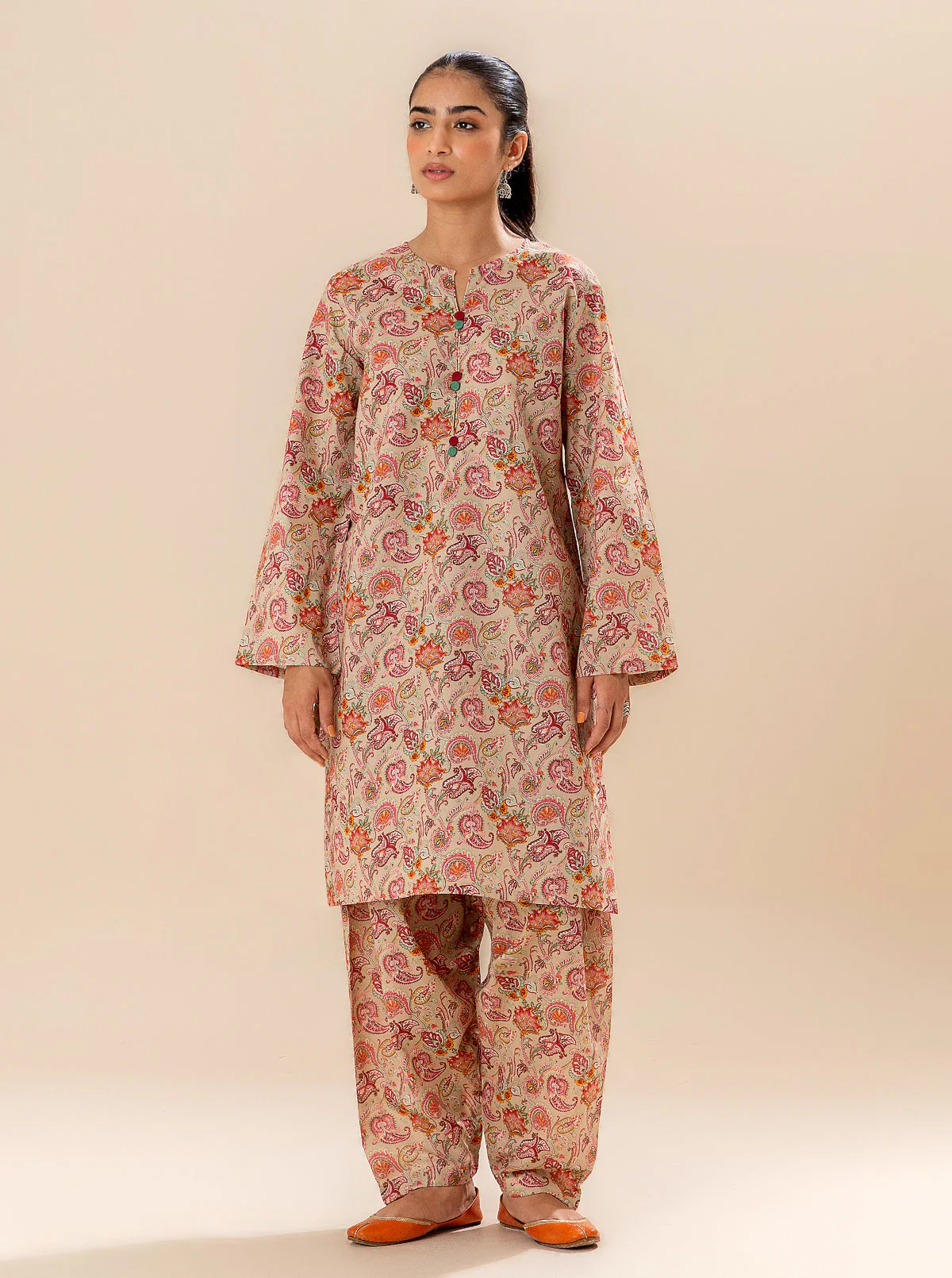 2 PIECE PRINTED LAWN -CARDINAL FLOW (UNSTITCHED) - Image 2