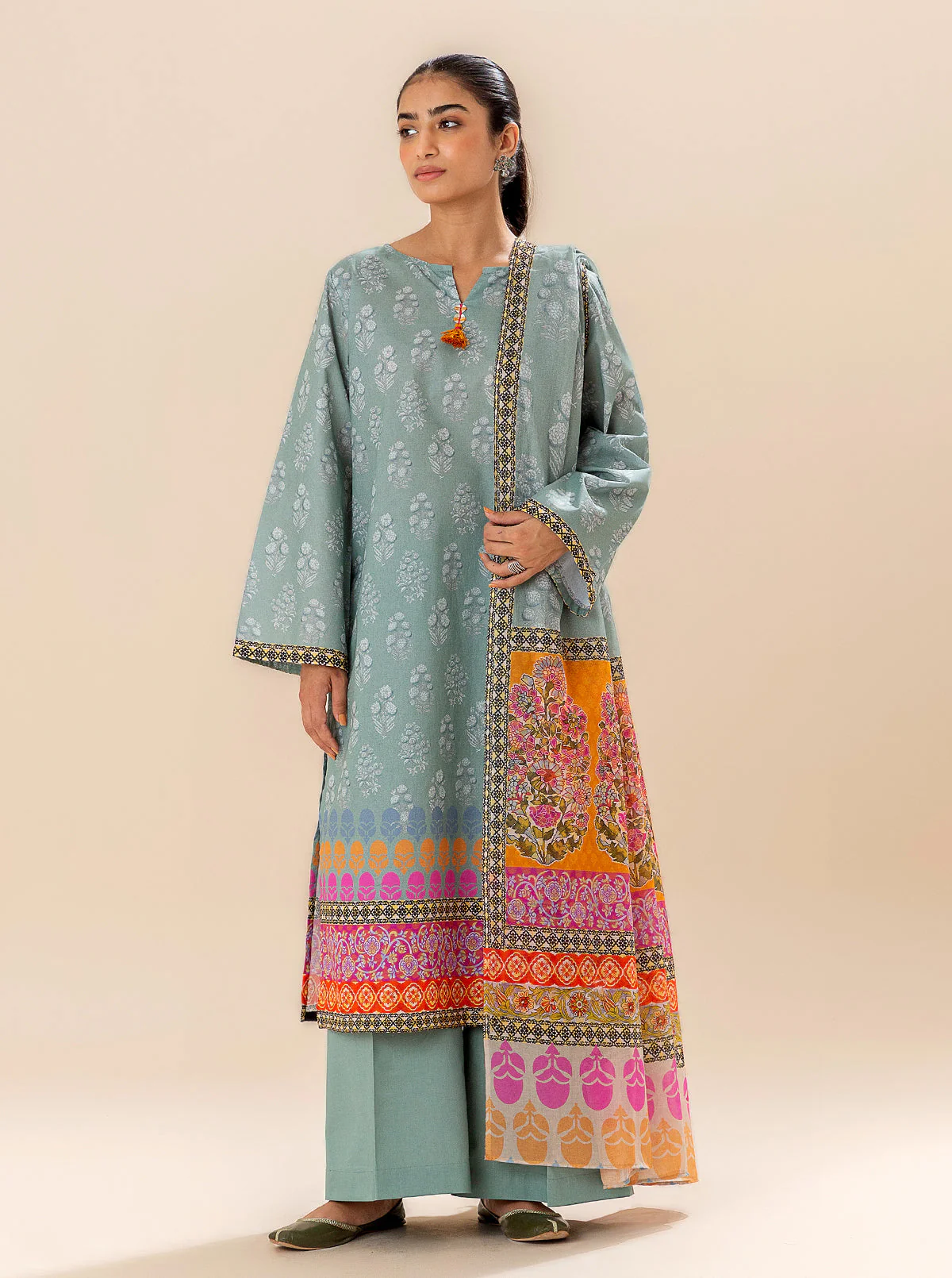 2 PIECE PRINTED LAWN -SLATE VERVE (UNSTITCHED) - Image 2