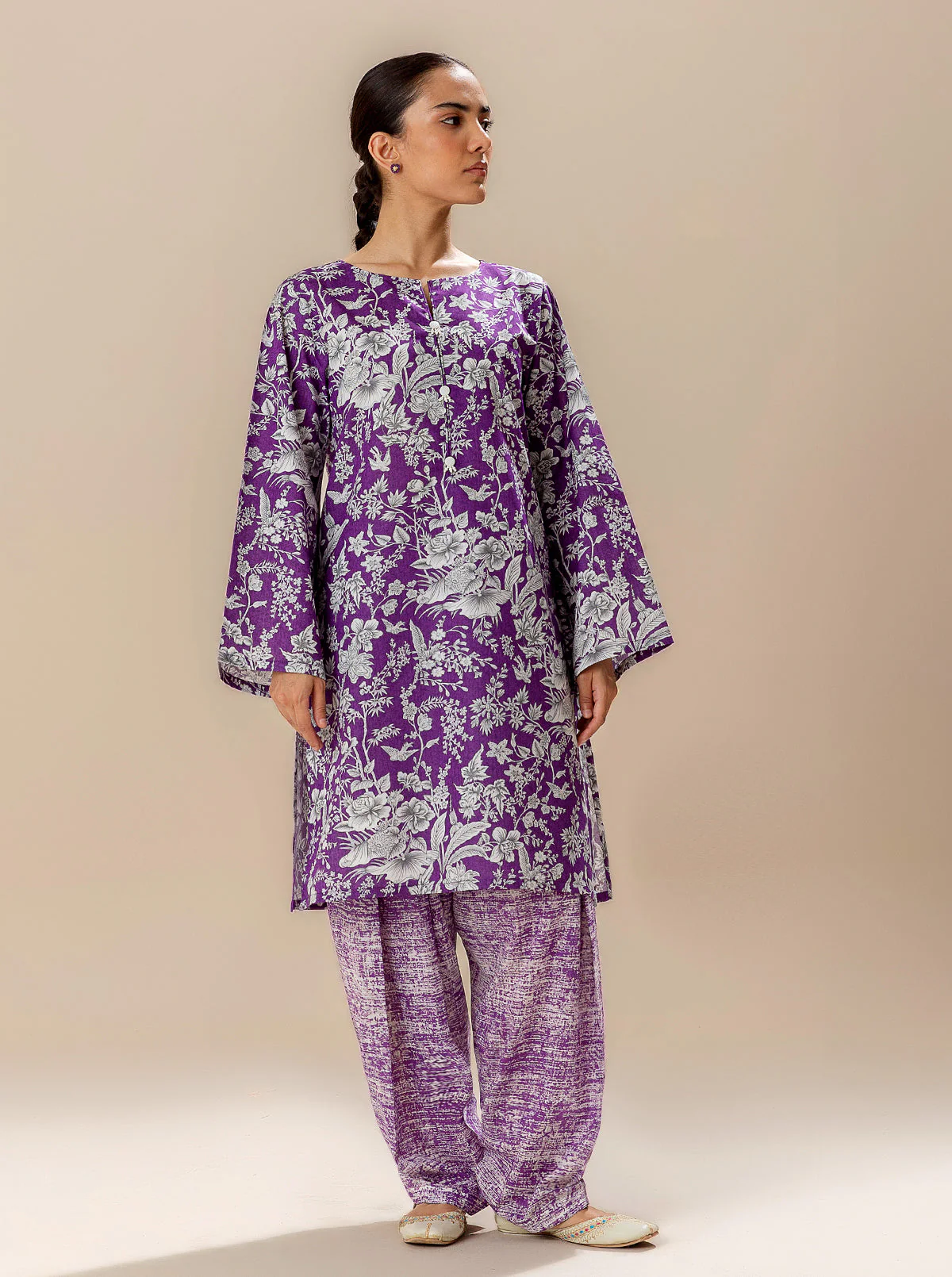 2 PIECE PRINTED LAWN SUIT-VIVID DAYS (UNSTITCHED) - Image 2