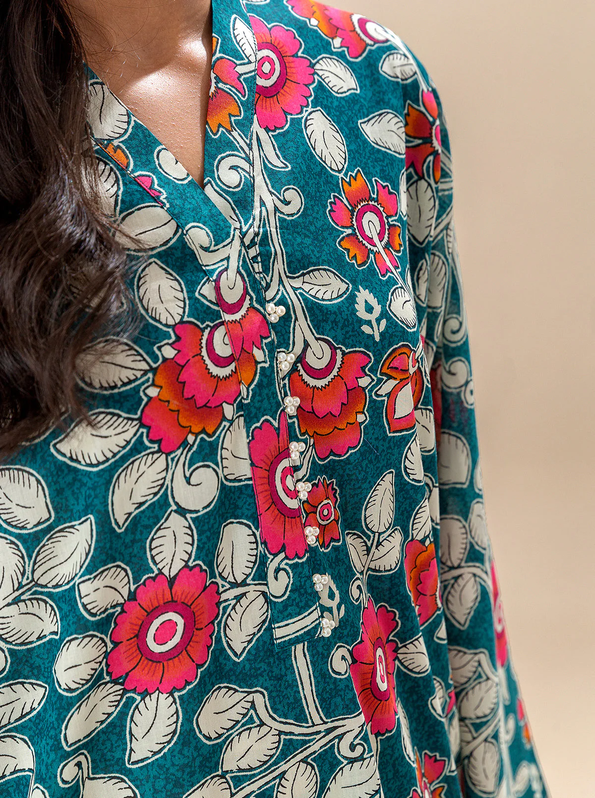 2 PIECE PRINTED LAWN SUIT-FROSTY SPRING (UNSTITCHED) - Image 2