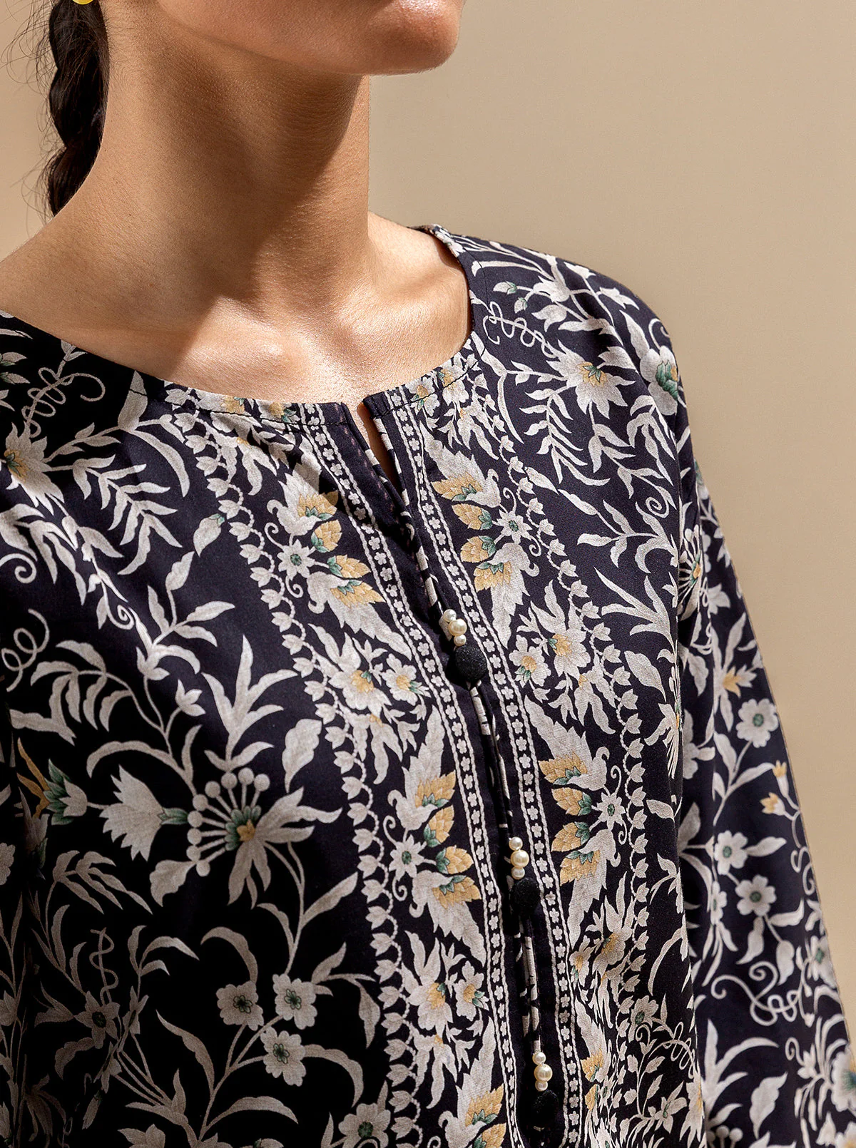 3 PIECE PRINTED LAWN SUIT-MYSTERY NIGHT (UNSTITCHED) - Image 5