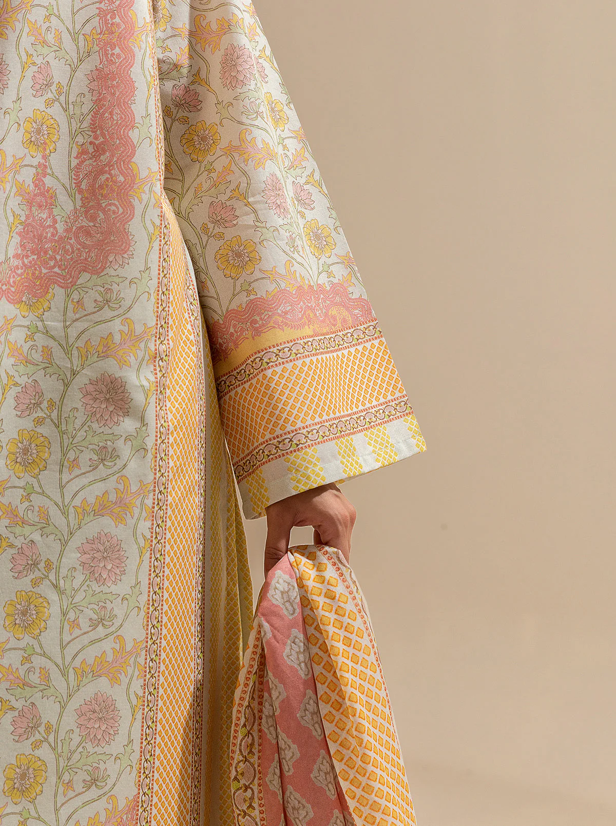 3 PIECE PRINTED LAWN SUIT-SPRING SKIES (UNSTITCHED) - Image 6