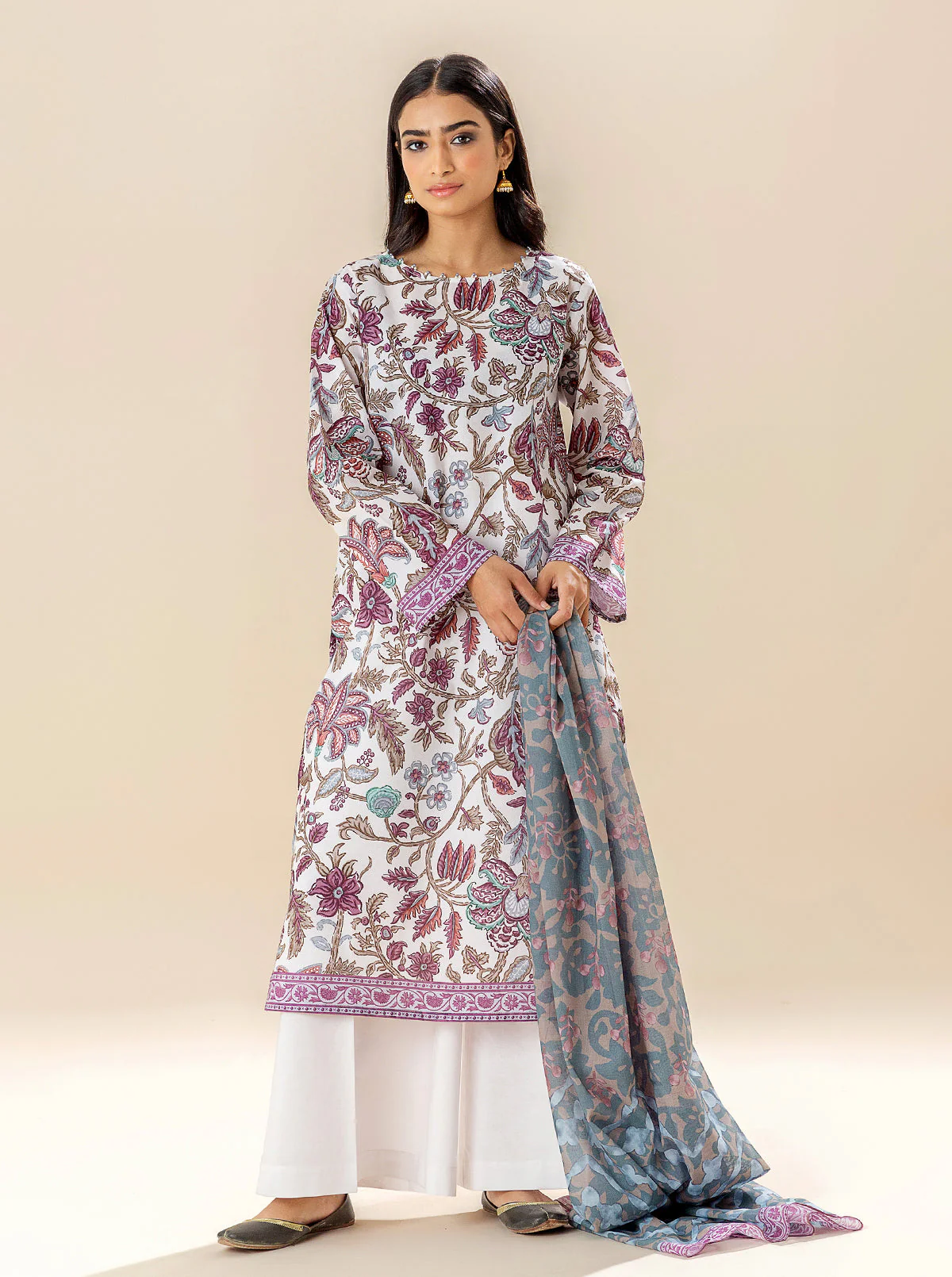 3 PIECE PRINTED LAWN SUIT - VIVID INTENSE (UNSTITCHED) - Image 3
