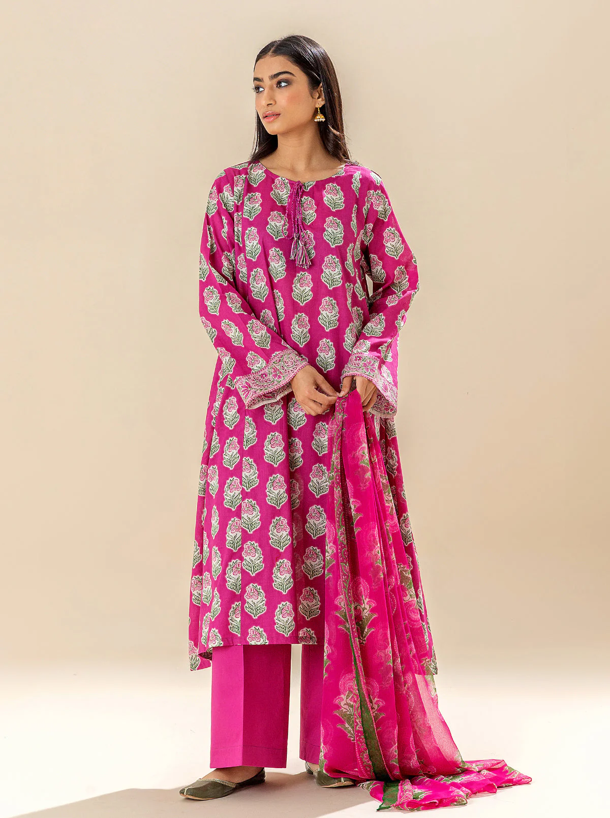 3 PIECE PRINTED LAWN SUIT - SERENE PINKS (UNSTITCHED) - Image 6