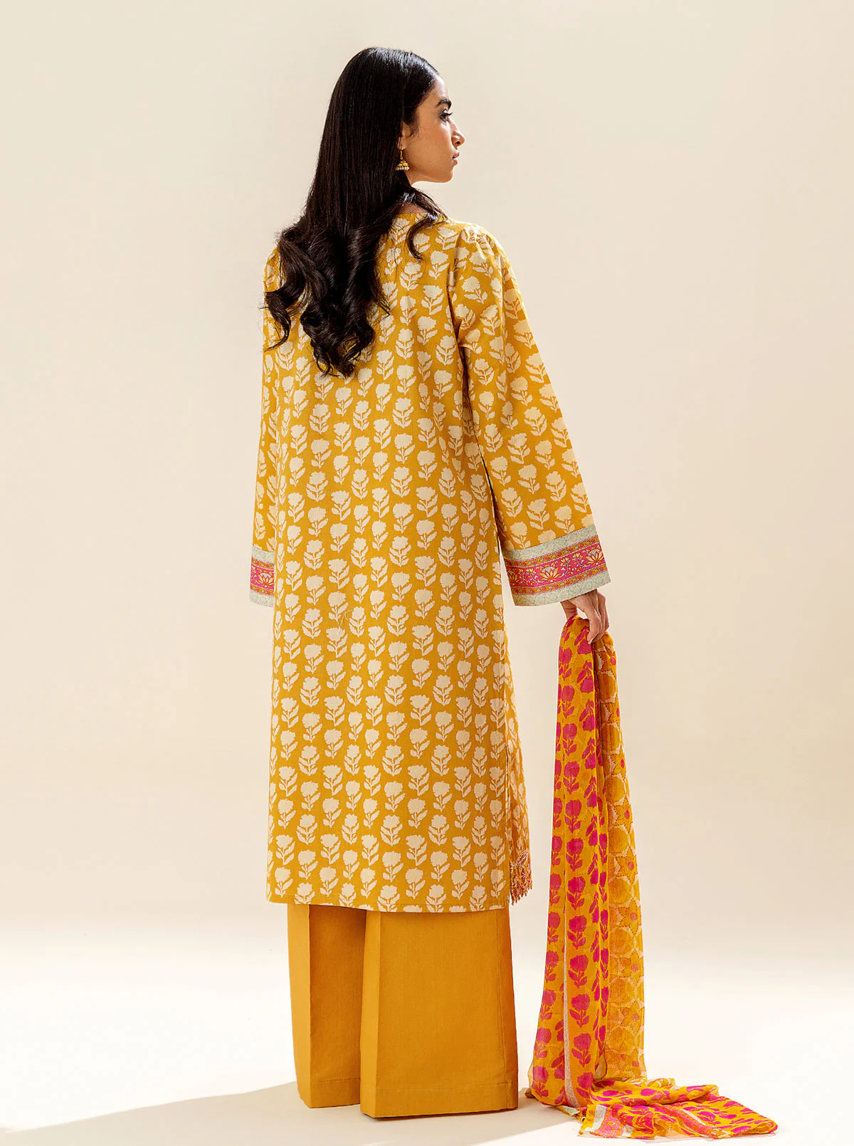 3 PIECE EMBROIDERED LAWN SUIT - SILHOUETTE SCENE (UNSTITCHED) - Image 4