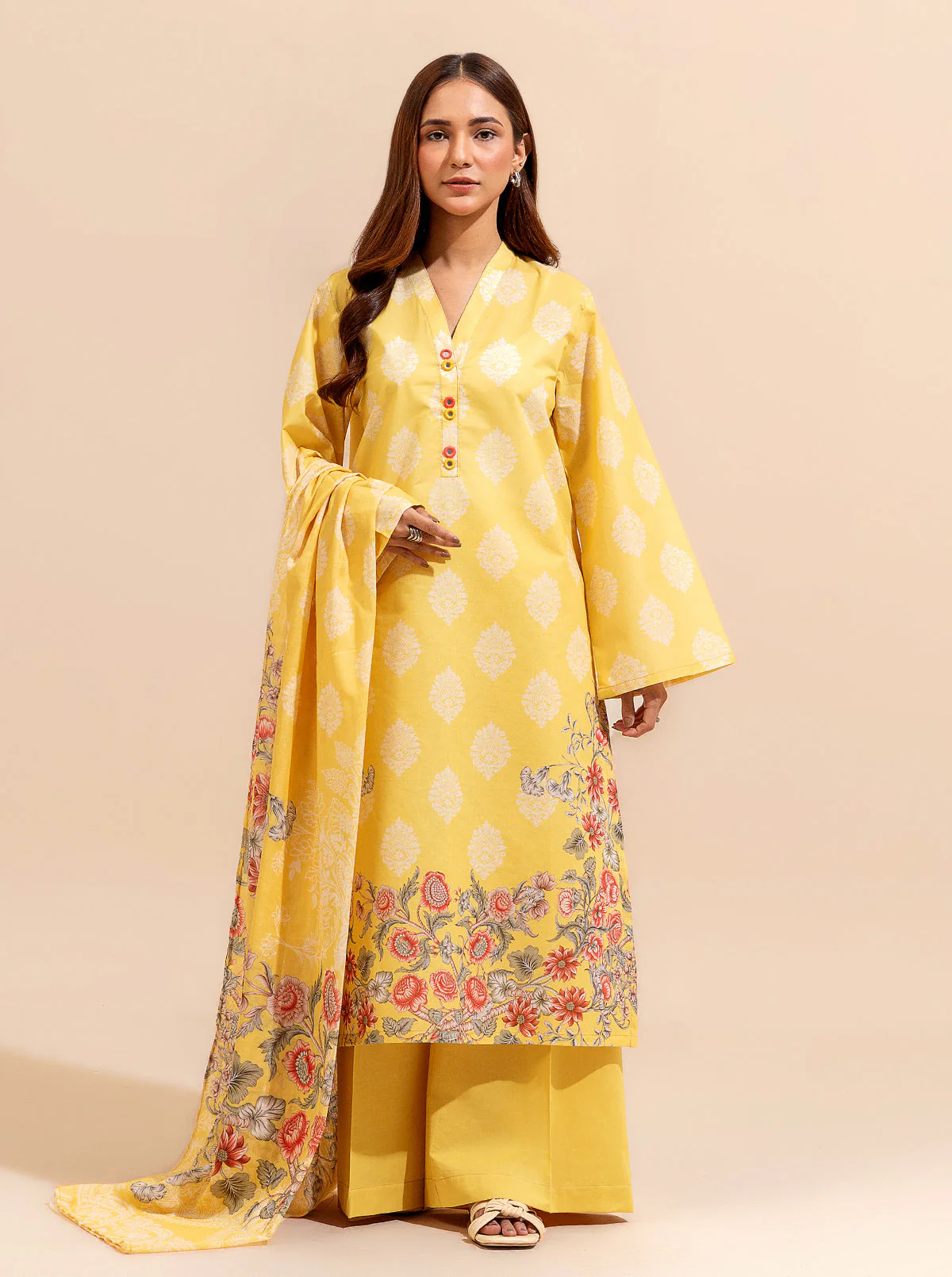 2 PIECE PRINTED LAWN SUIT-HUE MYSTERY (UNSTITCHED) - Image 3