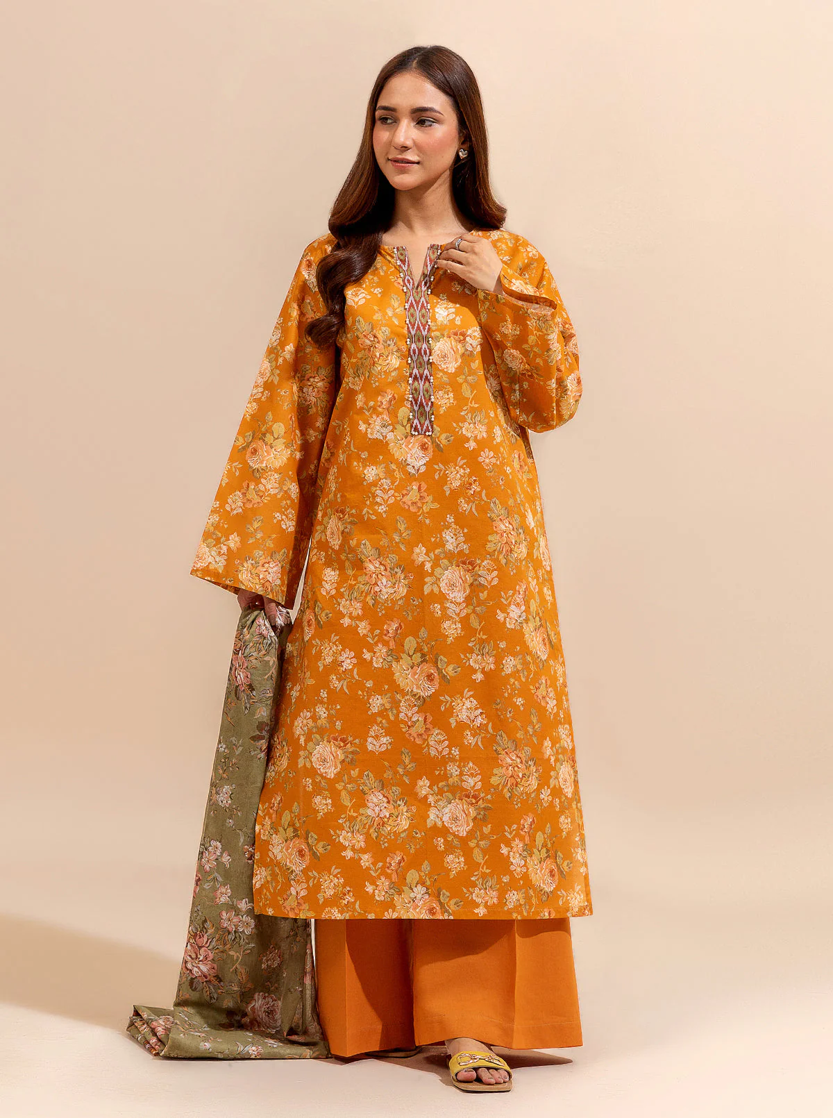2 PIECE PRINTED LAWN SUIT-SUMMER FRUIT (UNSTITCHED) - Image 3