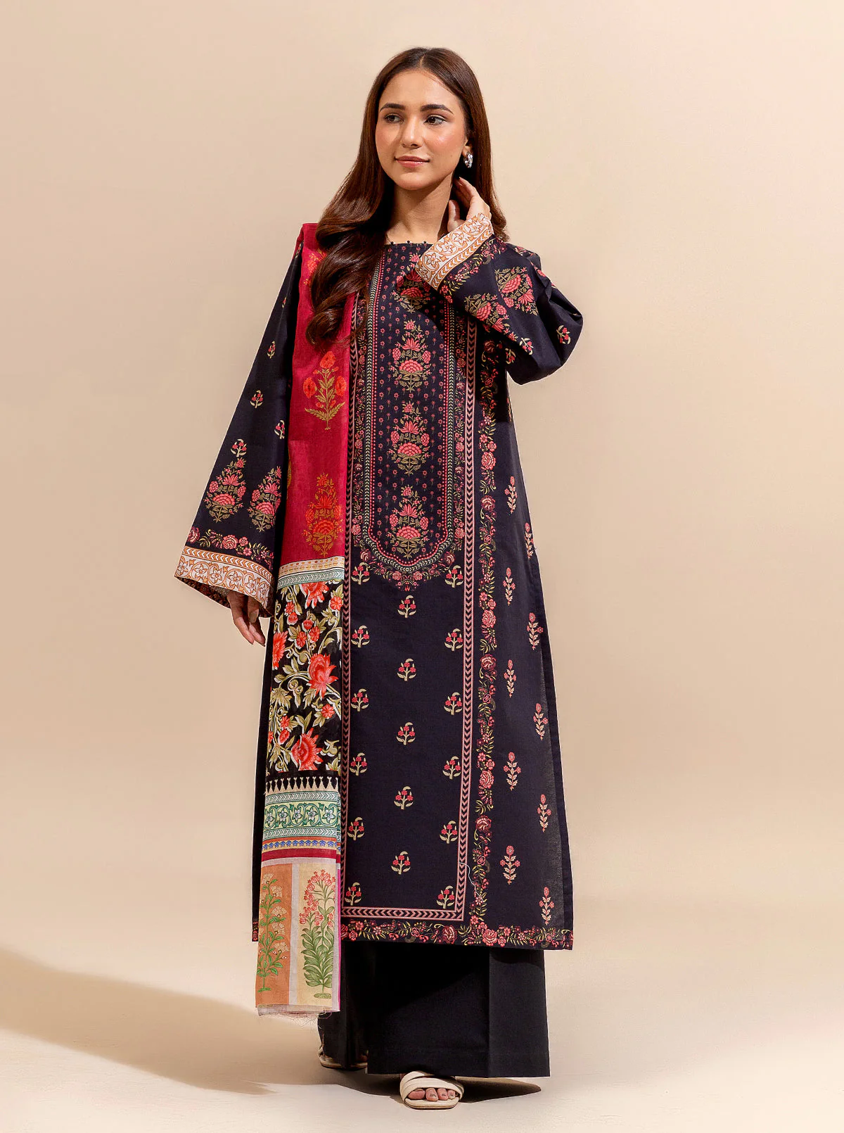 2 PIECE PRINTED LAWN SUIT-REGAL WAYS (UNSTITCHED) - Image 2