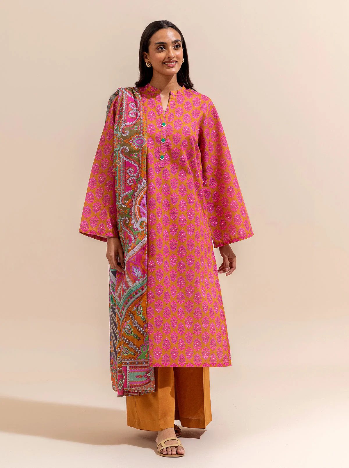 3 PIECE PRINTED LAWN SUIT-TRIBAL VIVID (UNSTITCHED) - Image 2