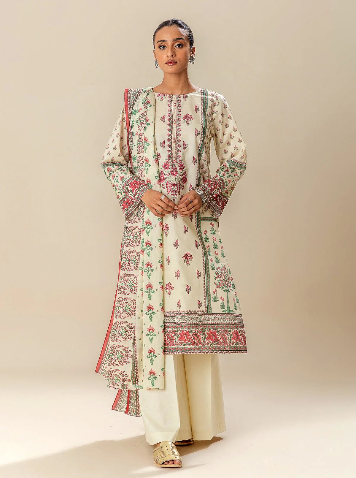 3 PIECE EMBROIDERED SUIT-MELLOW TRADITIONS (UNSTITCHED) - Image 6