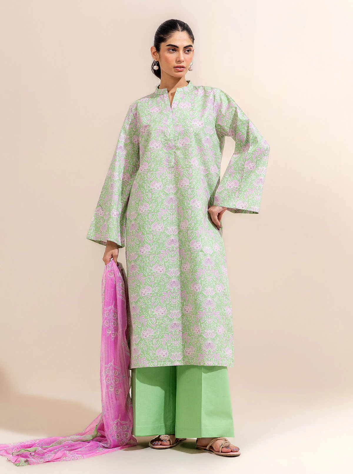 3 PIECE PRINTED LAWN-APPLE TOFFEE (UNSTITCHED) - Image 3
