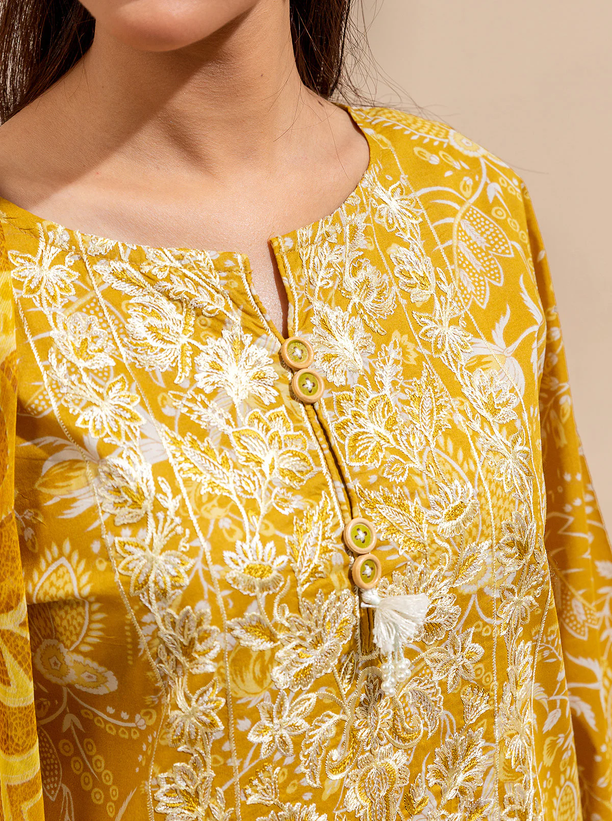 3 PIECE EMBROIDERED LAWN SUIT-SUNRISE CITY (UNSTITCHED) - Image 5