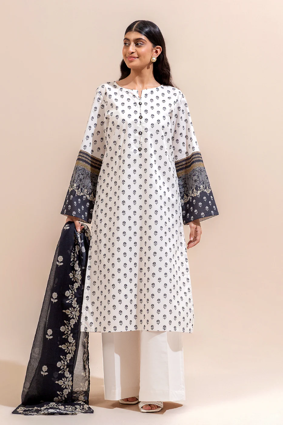 2 PIECE PRINTED LAWN SUIT-DARK ODYSSEY (UNSTITCHED) - Image 3