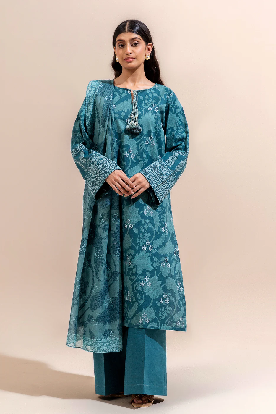 2 PIECE PRINTED LAWN SUIT-EMERALD SPELL (UNSTITCHED) - Image 2