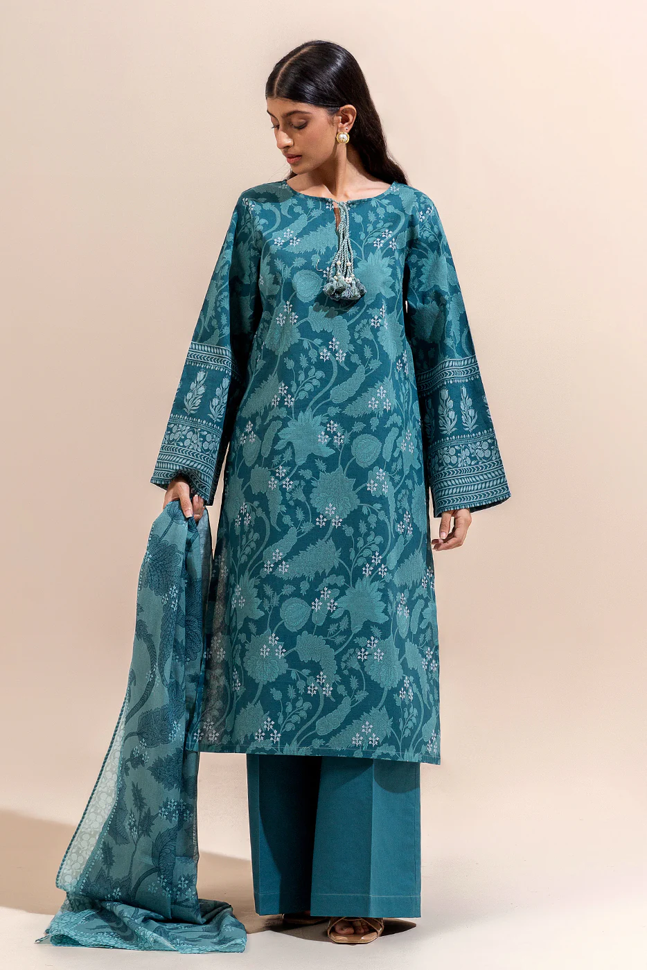 2 PIECE PRINTED LAWN SUIT-EMERALD SPELL (UNSTITCHED) - Image 3