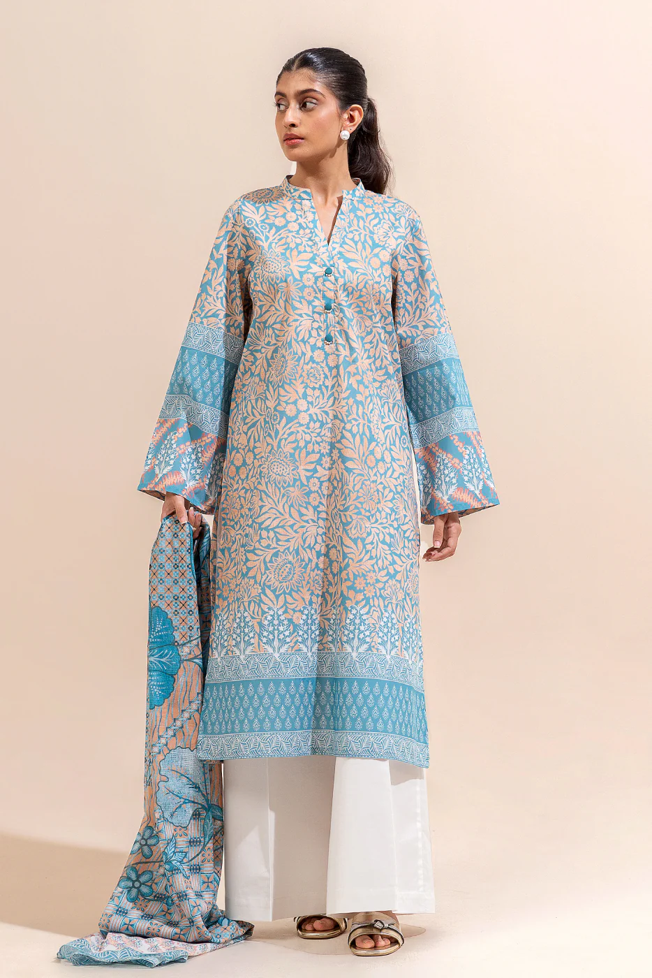 2 PIECE PRINTED LAWN SUIT-SEAMLESS SEASON (UNSTITCHED) - Image 3