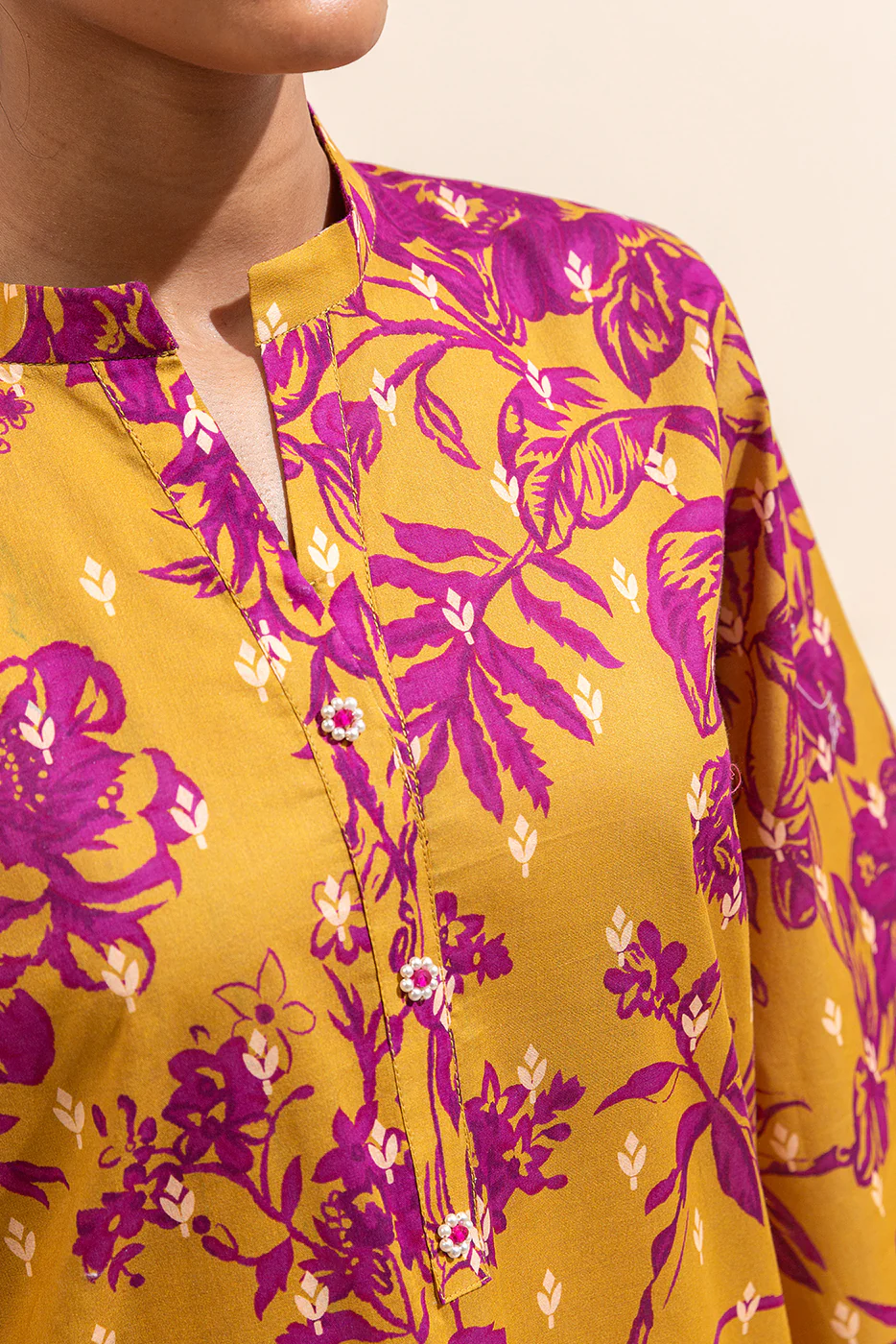3 PIECE PRINTED LAWN SUIT-MANGO SANGRIA (UNSTITCHED) - Image 3