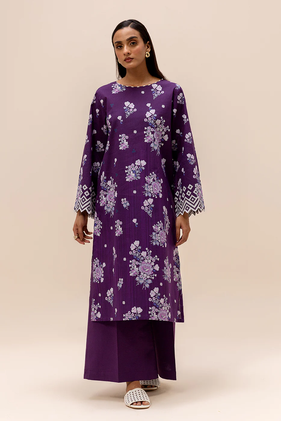 2 PIECE PRINTED LAWN SUIT-AMARANTH ANGLE (UNSTITCHED) - Image 2