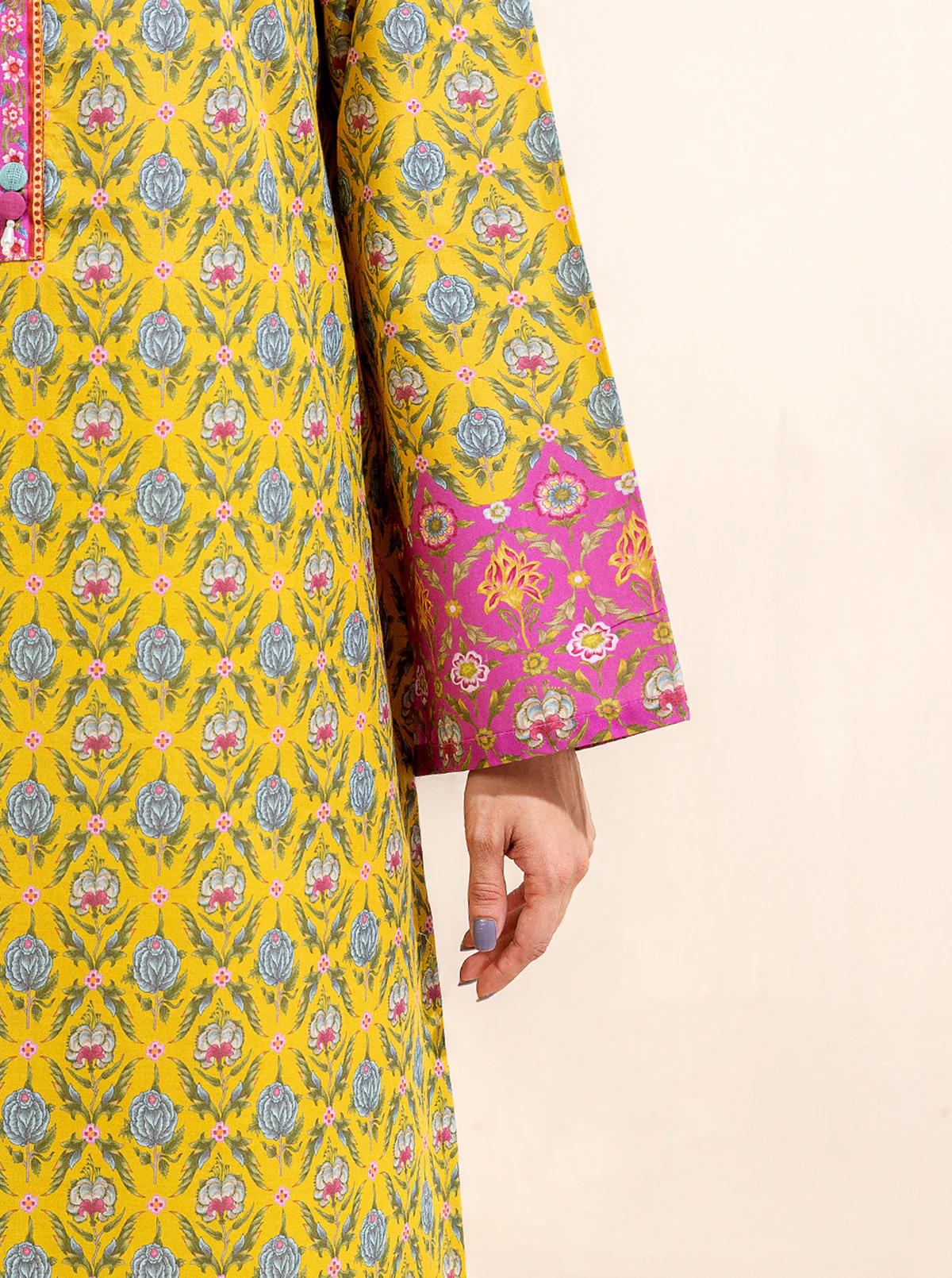 2 PIECE PRINTED LAWN SUIT-CANDY SAND (UNSTITCHED) - Image 6