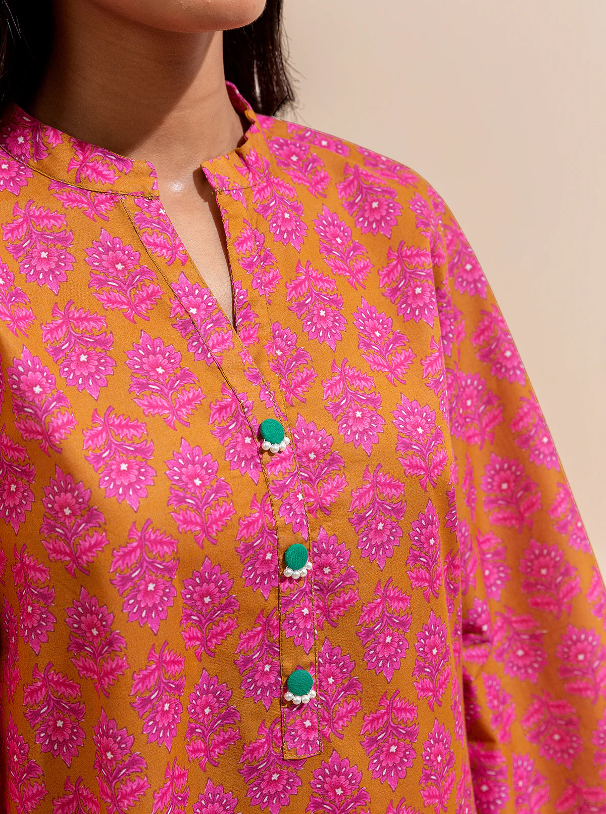2 PIECE PRINTED LAWN SUIT-TRIBAL VIVID (UNSTITCHED) - Image 5