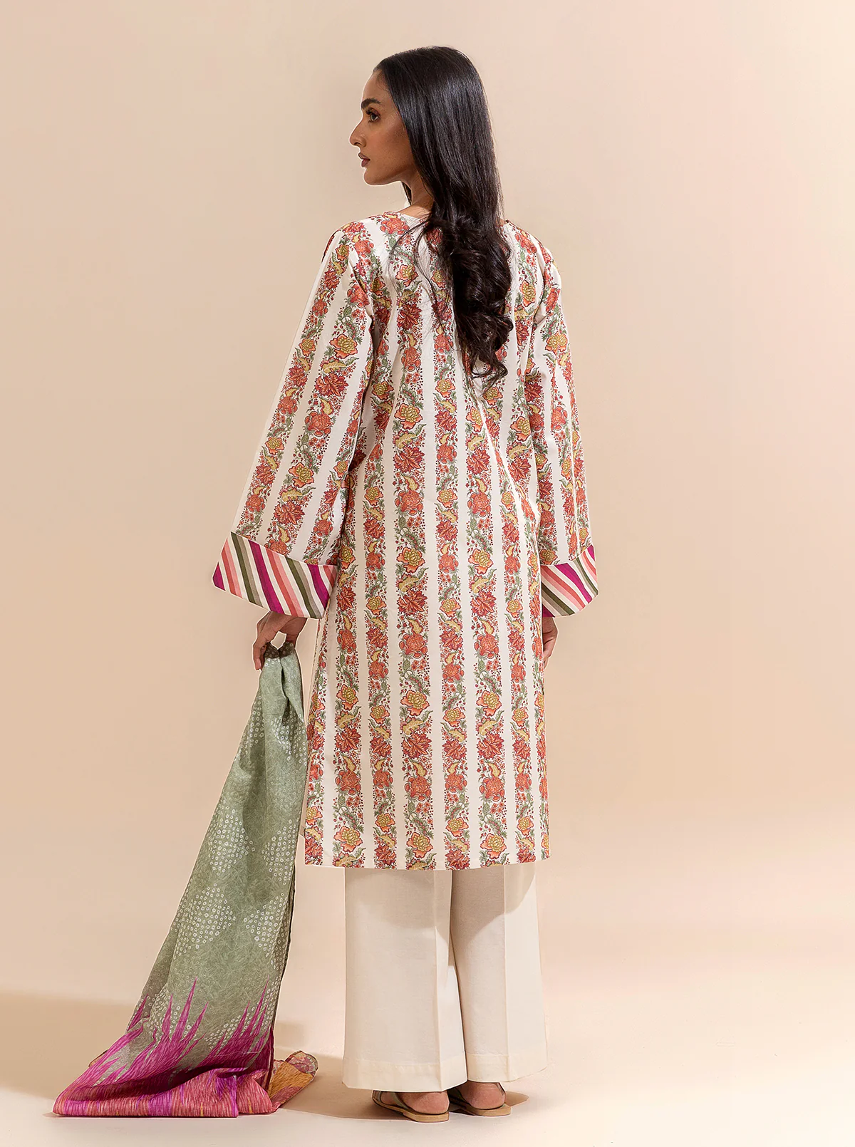 2 PIECE PRINTED LAWN SUIT-LINEAGE LILIES (UNSTITCHED) - Image 4