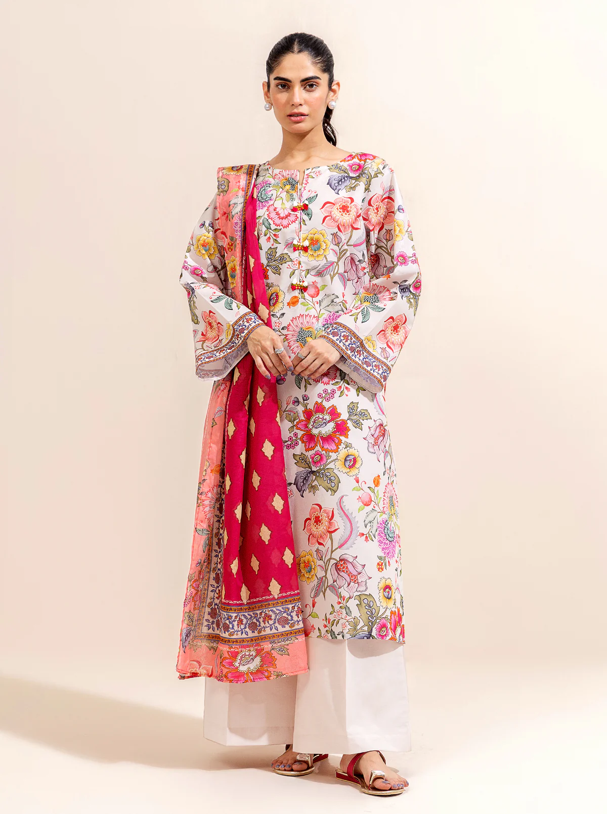 2 PIECE PRINTED LAWN SUIT-TRUE BEAUTY (UNSTITCHED) - Image 2
