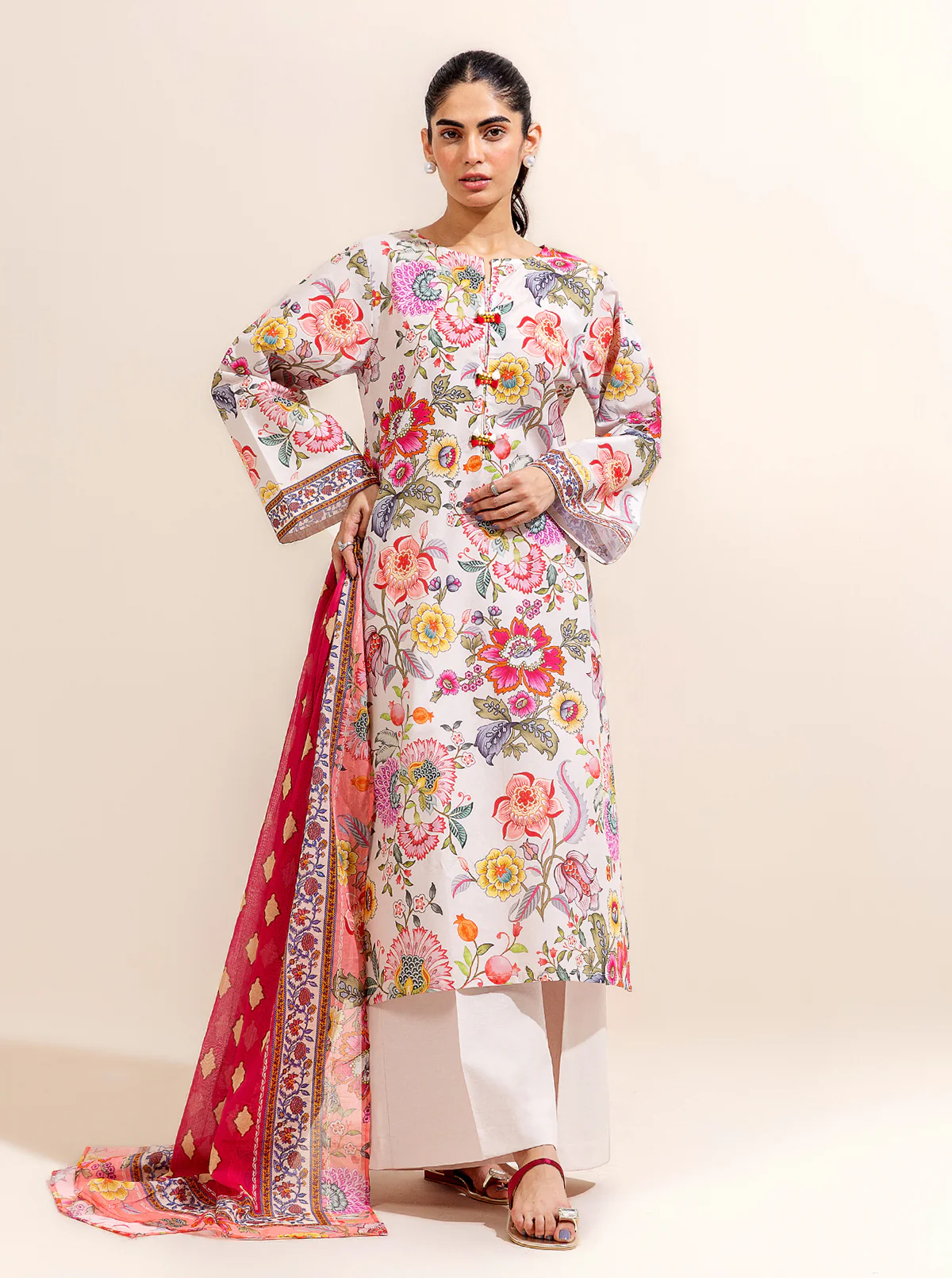 2 PIECE PRINTED LAWN SUIT-TRUE BEAUTY (UNSTITCHED) - Image 3