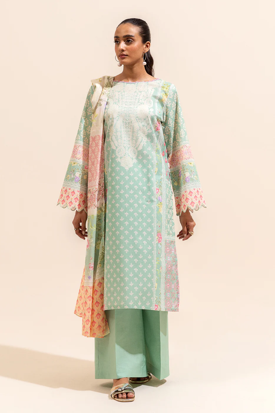 2 PIECE PRINTED LAWN SUIT-LAUREL LIGHT (UNSTITCHED) - Image 2