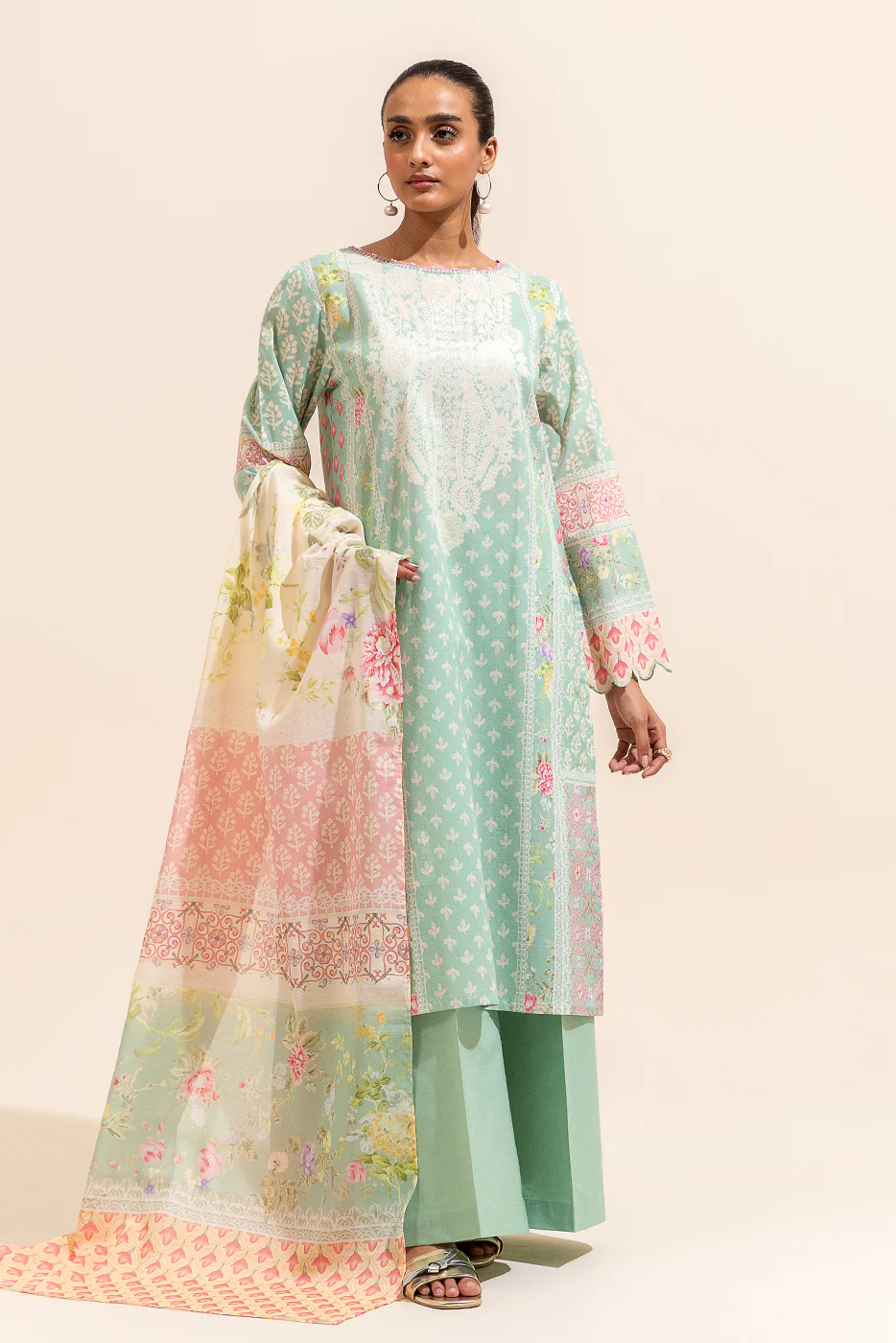 2 PIECE PRINTED LAWN SUIT-LAUREL LIGHT (UNSTITCHED) - Image 4
