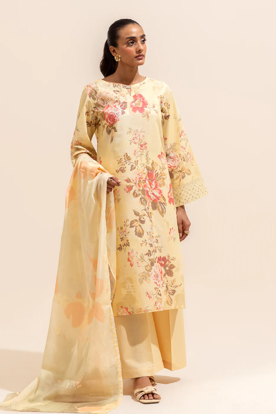 2 PIECE PRINTED LAWN SUIT-VINTAGE VEIL (UNSTITCHED) - Image 2