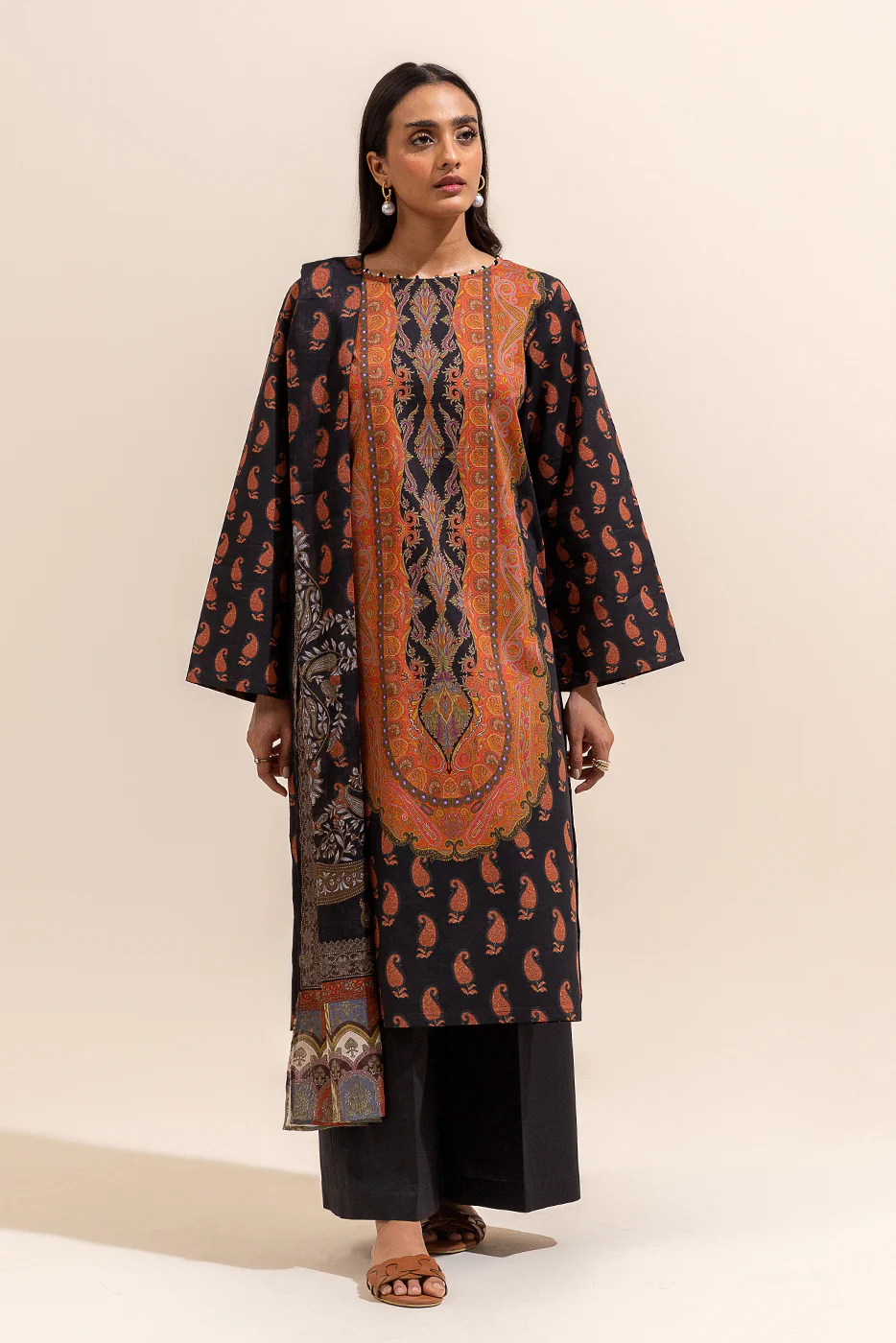 2 PIECE PRINTED LAWN SUIT-MYSTIQUE SUNSET (UNSTITCHED) - Image 5