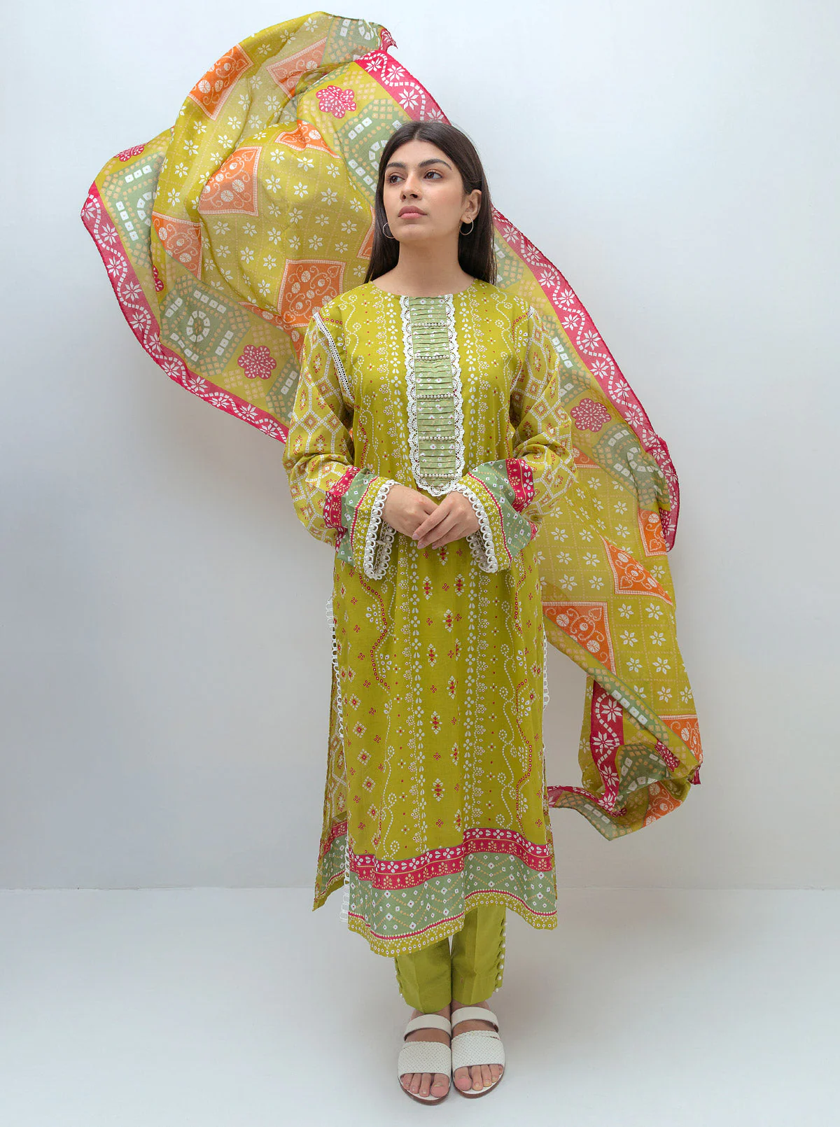 Olive Green-Printed-3P - Image 4