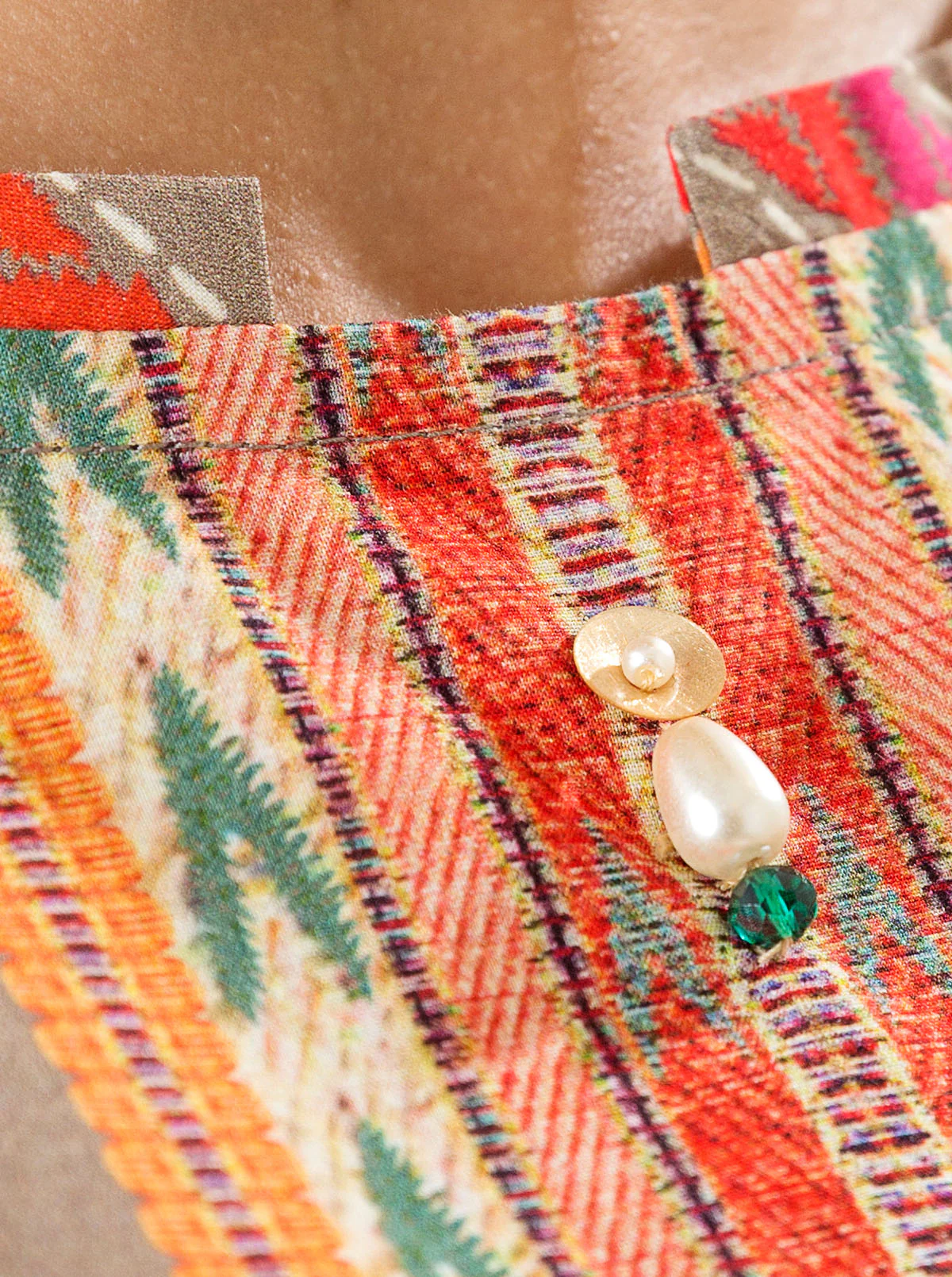 1 PIECE - PRINTED LAWN SHIRT - TRIBAL TAUPE - Image 3