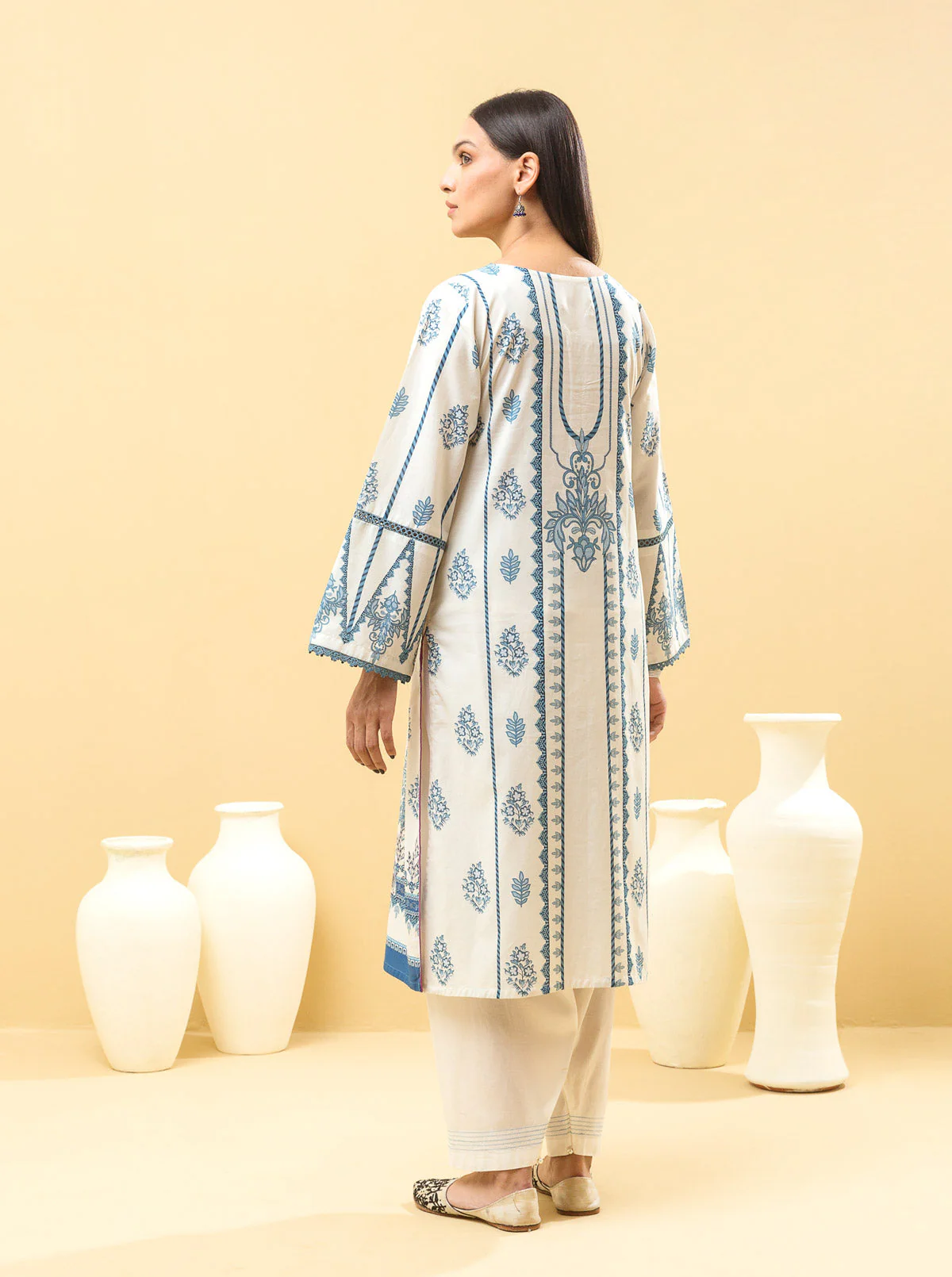 2 PIECE - PRINTED LAWN SUIT - CERULEAN OPAL - Image 4