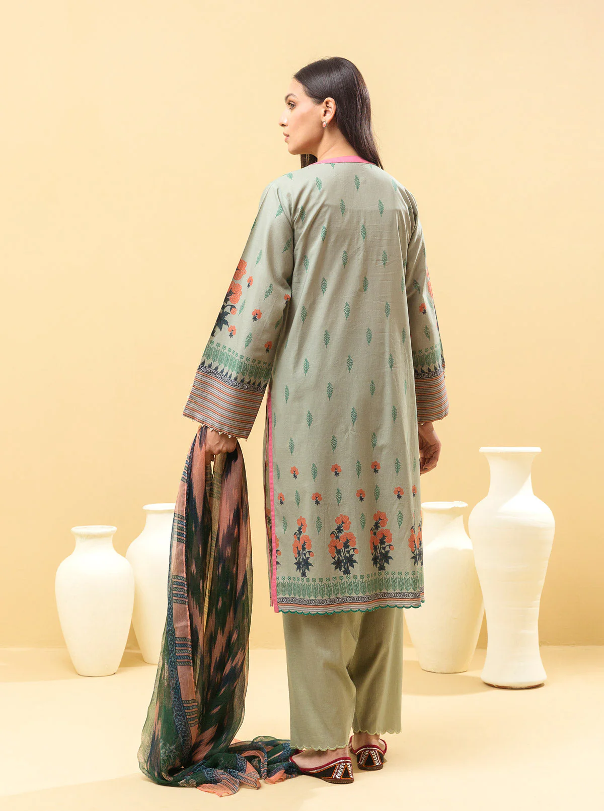 2 PIECE - PRINTED LAWN SUIT - SPRING JADE - Image 6