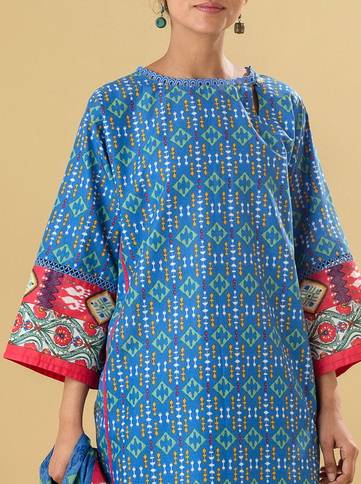 2 PIECE - PRINTED LAWN SUIT - REGALE BLUE - Image 4