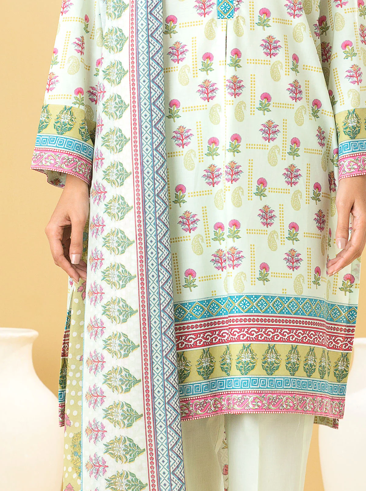 2 PIECE - PRINTED LAWN SUIT - MISTY HINT - Image 2